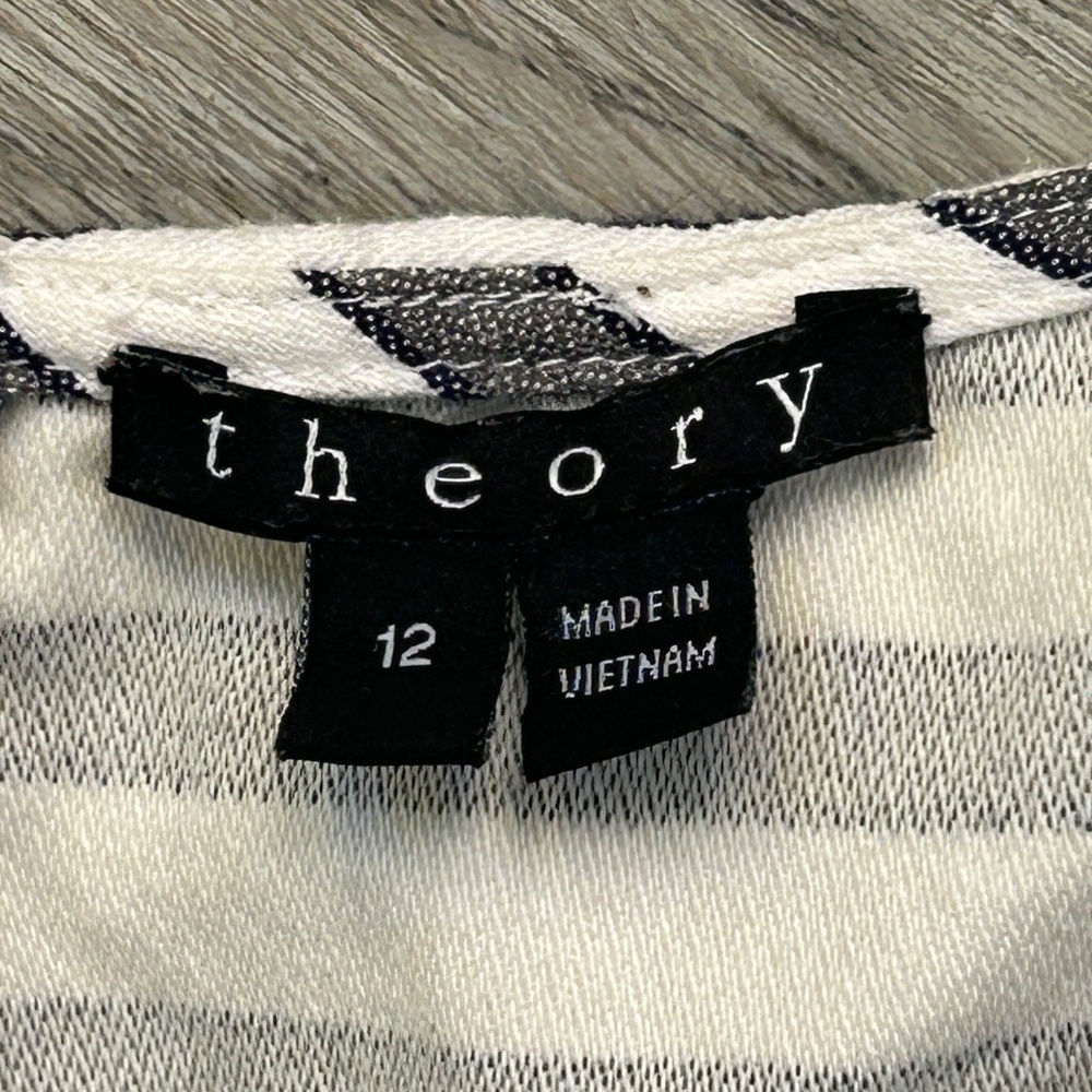 Theory Striped Top with Zipper Closure Sz 12 - Picture 4 of 9